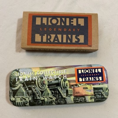 Lionel Collectible Train Watch Quartz Analog 12-Hour Brown Leather Strap w/ Box