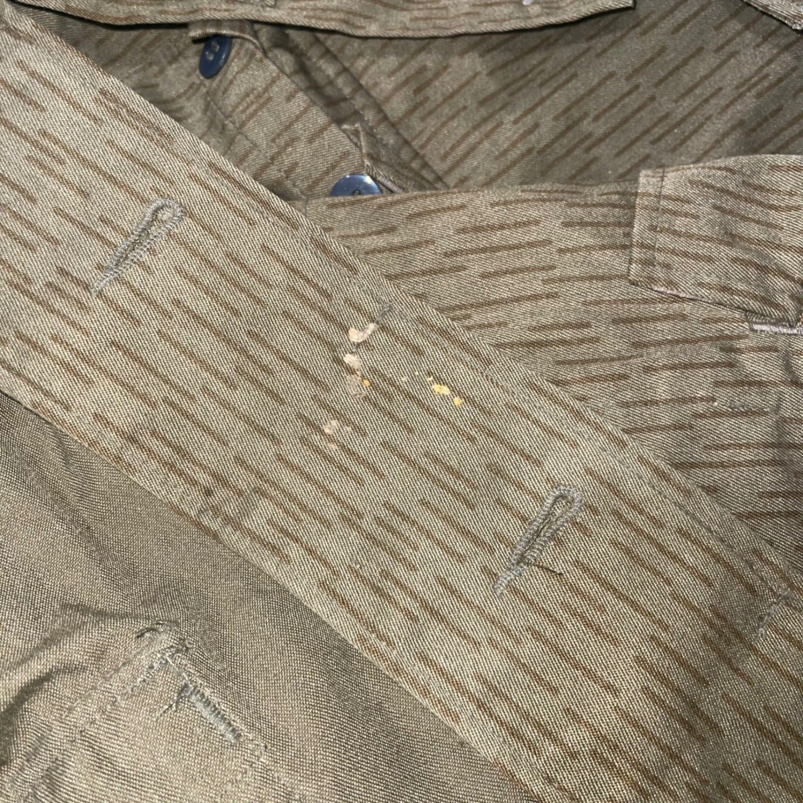 East German NVA Mens g 52 Brown Strichtarn Rain Camo Military Field Jacket - product detail image 9