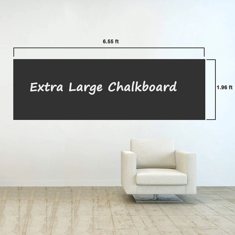Extra Large Black Chalkboard Wall Decal (23.6" X 78.7") Chalk Borad Paper Rol... - Image 3 of 4