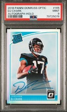 DJ CHARK 2018 Pan.Donruss Optic Holo  16/99 On Card Auto RC Jaguars,PSA 9 POP 5!
