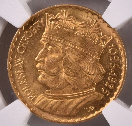 1925 Poland 10 Zlotys 3.2258g Gold 0.900 - NGC MS64 