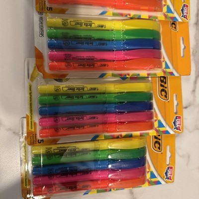 4pack BIC Brite Liner Highlighters Chisel Tip 5-Count Pack of Highlighters