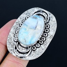Nice Republic Larimar Gemstone 925 Sterling Silver Jewelry Ring Size 7