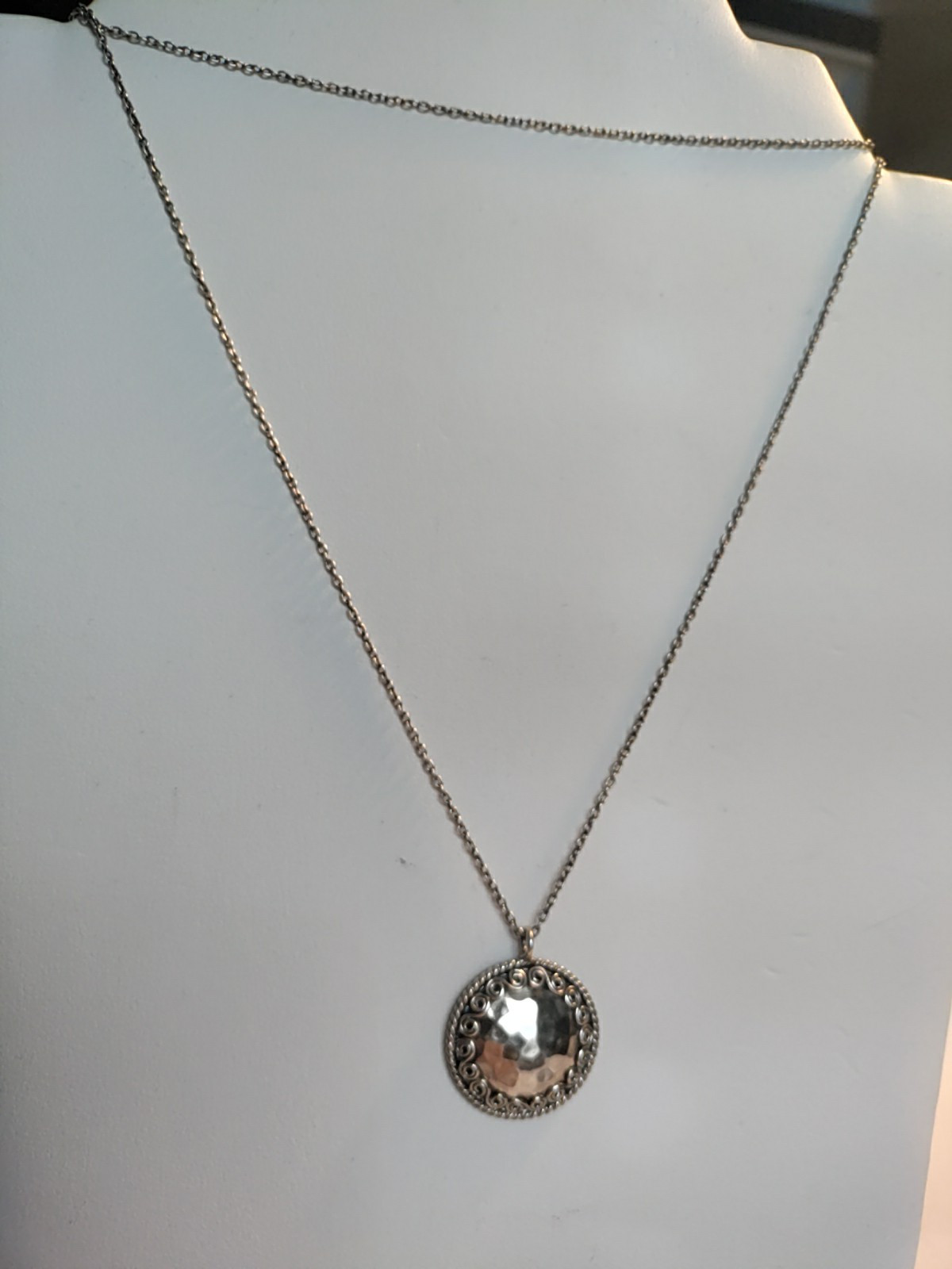 Contemporary Solid Sterling Silver Pendant On Lon… - image 1