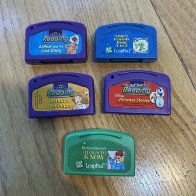 LeapFrog LeapPad Leap Start Cartridge Lot of 5 Arthur, Princess Stories, Richard