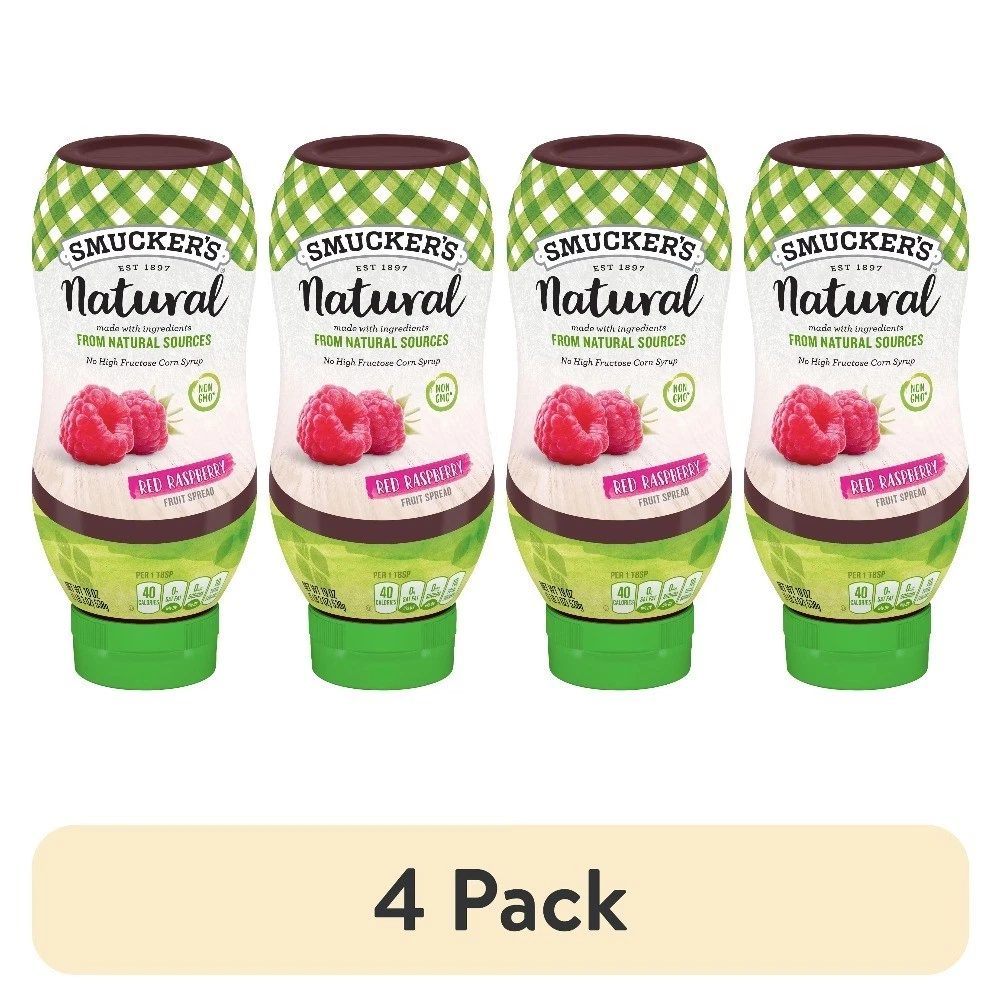 Natural Red Raspberry Squeezable Fruit Spread 4 Pack 19 oz