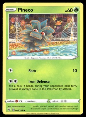 Pineco 008/185 Common Vivid Voltage Pokemon Near Mint