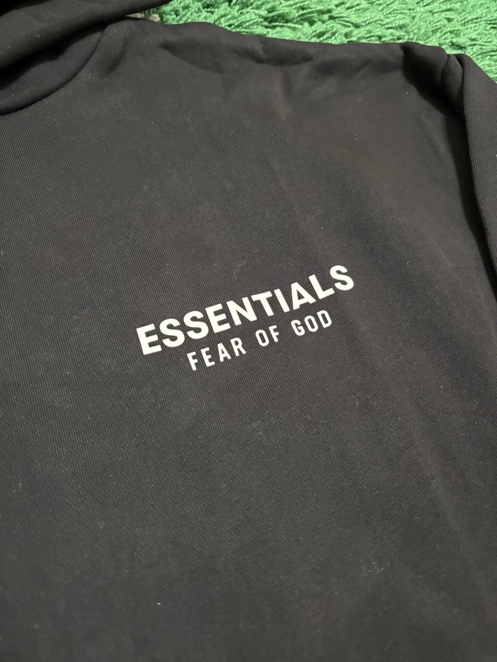 Fear Of God Essential Fleece Hoodie- FW24 BLACK WHITE- 100% AUTENTIC - Image 2 of 4