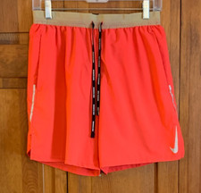Men's NIKE Running Orange Lined Shorts Tag Size M DRI-FIT
