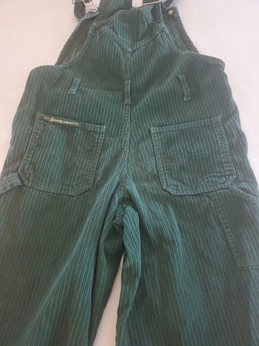 Vtg. Squeeze Jeans Hunter Green Corduroy Overalls Y2K 90'S Kids/Youth Small - Picture 5 of 17