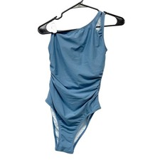 Cupshe Asymmetrical Ruched Tummy Control One Piece Swimsuit Blue Size XS