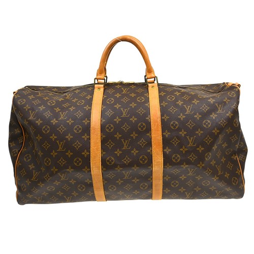 Louis Vuitton Keepall Bandouliere Bag Monogram Canvas Brown Travel Bag