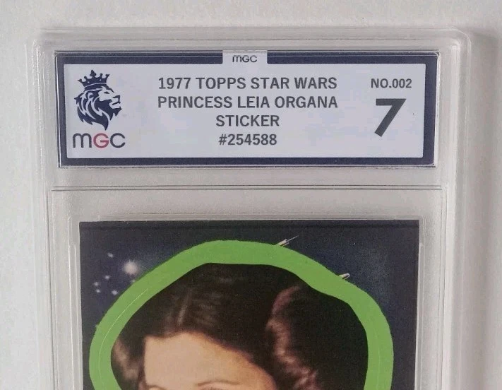 1977 TOPPS STAR WARS PRINCESS LEIA ORGANA STICKER #2 MGC GRADED 7 ROOKIE - Image 3 of 4
