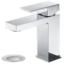 Chrome Bathroom Faucet, Single Hole Bathroom Faucet, Single Handle Bathroom S...