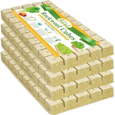 1'' Rockwool Grow Cubes Starter Plugs for Plant Growing Rooting, 4 Sheets