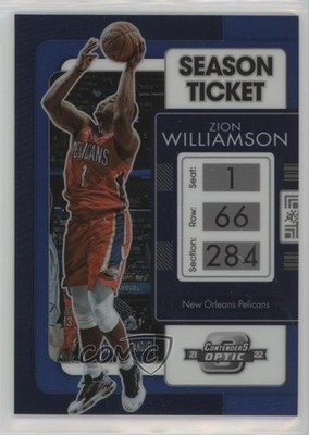 2021 Panini Contenders Optic Season Ticket Blue Prizm 89/99 Zion Williamson 7n6