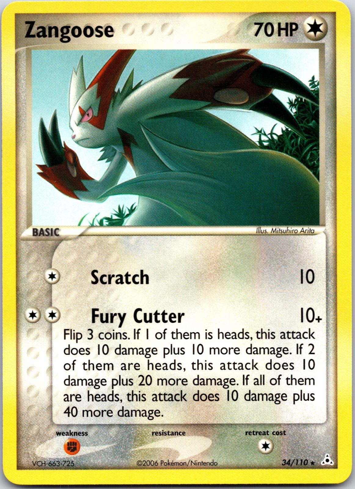 Zangoose 34/110 Rare Holon Phantoms Pokemon LP