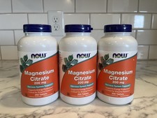 3X Now Foods Magnesium Citrate 200mg 250 Tablets BB 5/2029
