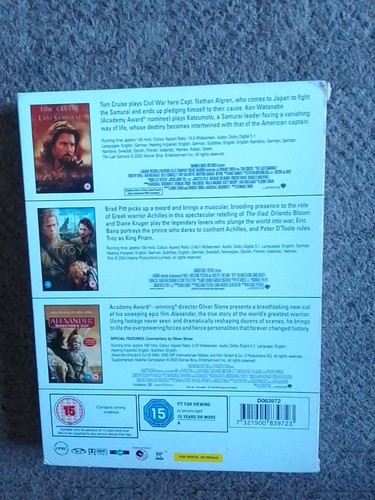 THE LAST SAMURAI,TROY, ALEXANDER DIRECTOR'S CUT DVD SET , NEW , FREEPOST - Picture 2 of 2