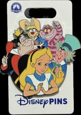 2025 Disney Parks Family Cluster Alice In Wonderland Queen Cheshire Cat OE Pin