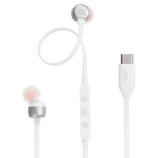 JBL Tune 310C Wired Hi-Res USB-C Headphones w/ Mic and 3 Button Remote - White
