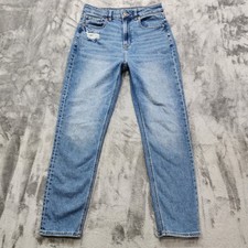 American Eagle Jeans Womens 4 Blue Distressed Mom Jean Stretch Denim Casual