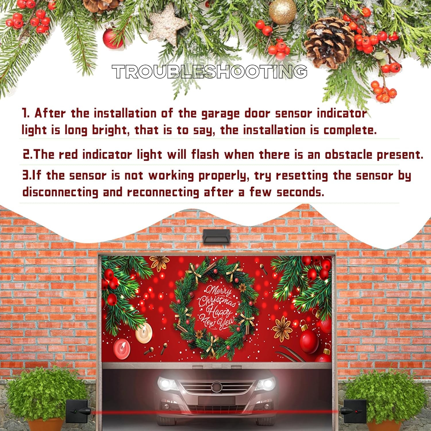 Garage Door Sensors, Replacement for Genie/Overhead Garage Door sensors, GSTB-R 