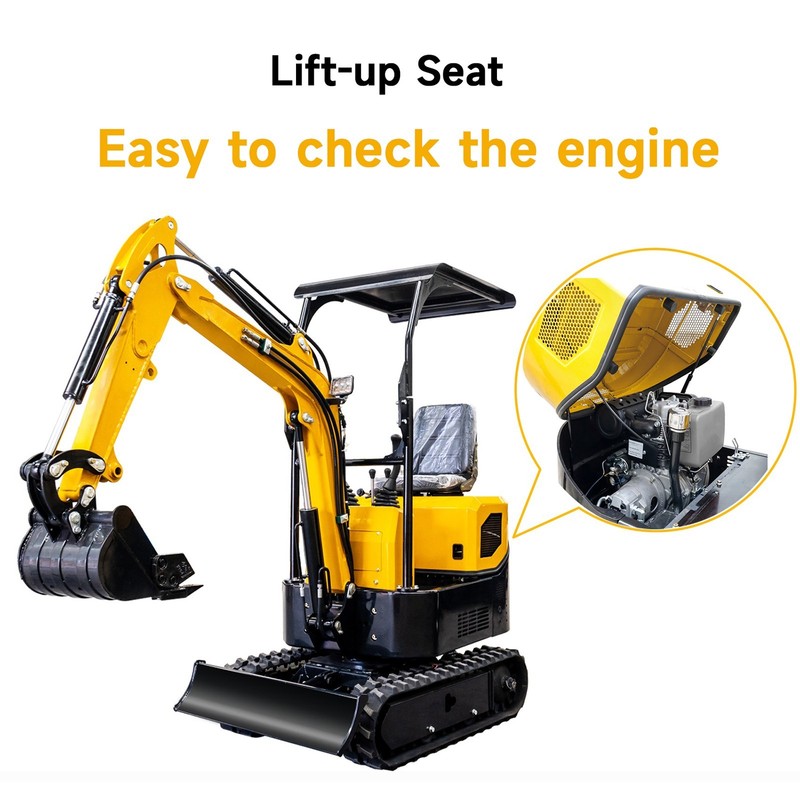 BID 1Ton Mini Excavator For Sa1e 13.5HP Crawler Excavator Small Digger USA Stock