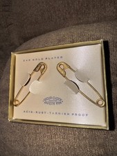 24K Gold Plated Secure-O-Lock Safety Pins Pattened By Tiffin With Packaging
