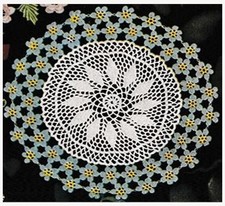 Vintage crochet Doily Patten Forget-me-not #6...