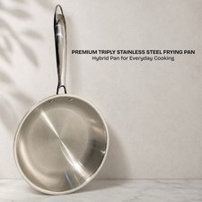 Triply Stainless Steel 20cm Frying Pan Hybrid 2.5mm Thick Oven Safe Induction