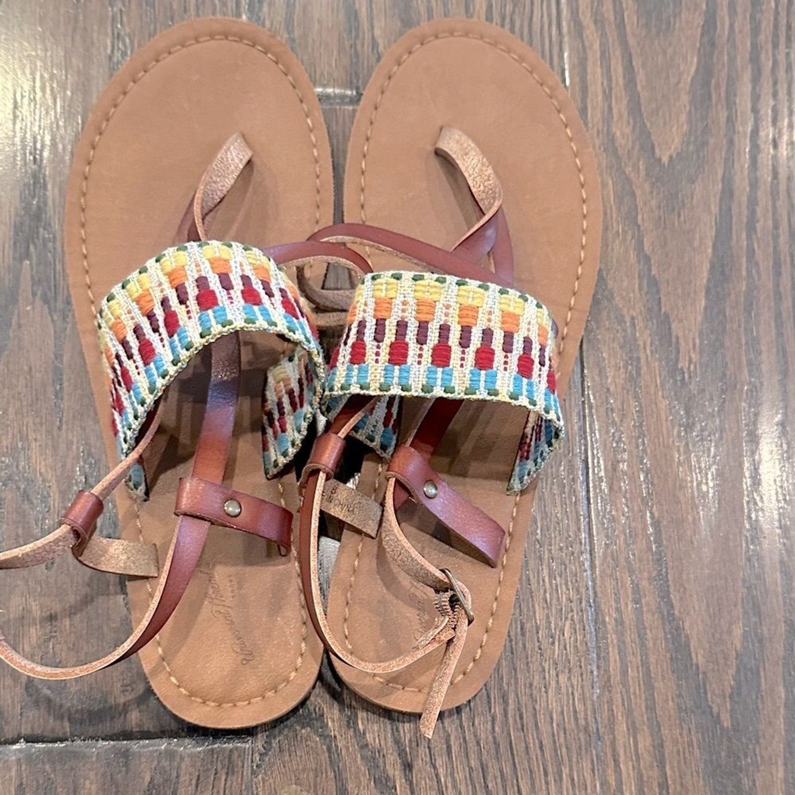 Universal thread senora ankle strap Colorful boho… - image 4