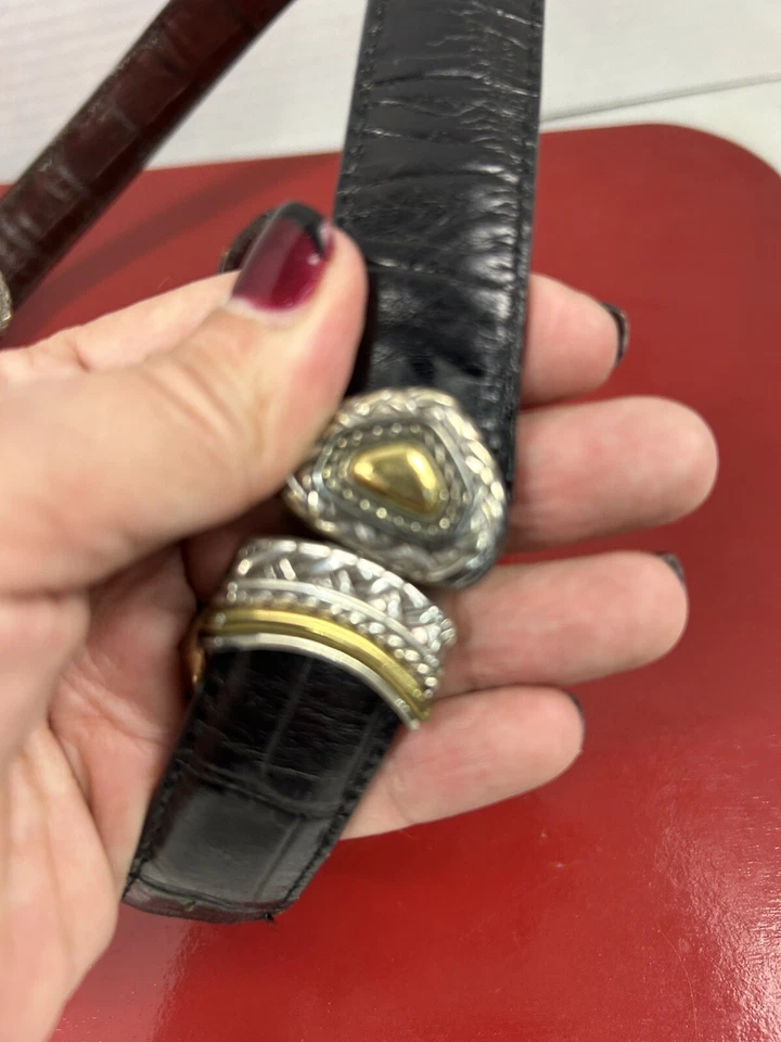 Cinto reversível Brighton Marcus dois tons preto e marrom tamanho P 28 40210 33,5" - Imagem 3 de 4