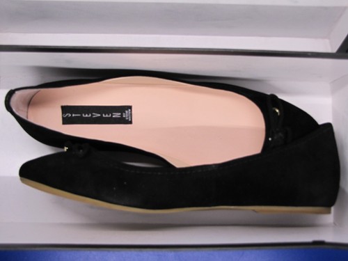 NEW Steve Madden Staple Black Suede Flats with Bow 7 +Box - Picture 2 of 15
