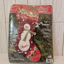 Christmas Kit Snowman Cheer Stocking Applique Feltworks Dimensions 8137