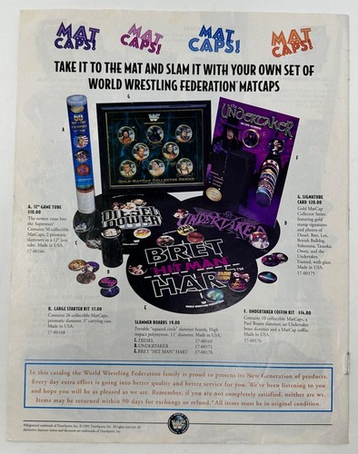 1995 WWF SUMMER MERCHANDISE CATALOG UNDERTAKER BRET HART DIESEL BEND-EMS - Picture 2 of 3