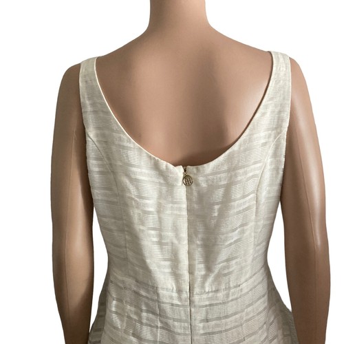 Tommy Hilfiger Swing Dress Womens 12 Off White Linen Blend Flowy Summer Spring - Picture 13 of 18