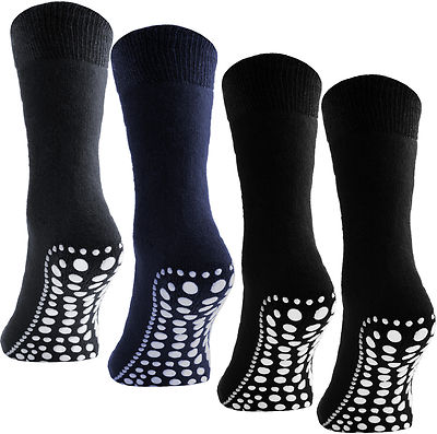 4 Paar BRUBAKER ABS Stoppersocken Anti Rutsch Socken Baumwolle für Damen Herren