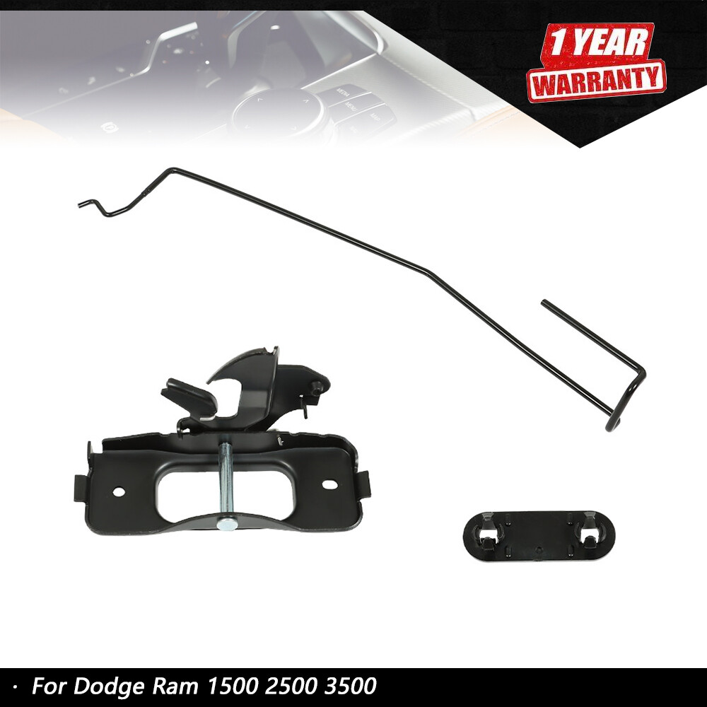 Hood Latch & Catch Striker & Rod & Safety Catch Kit For Dodge Ram