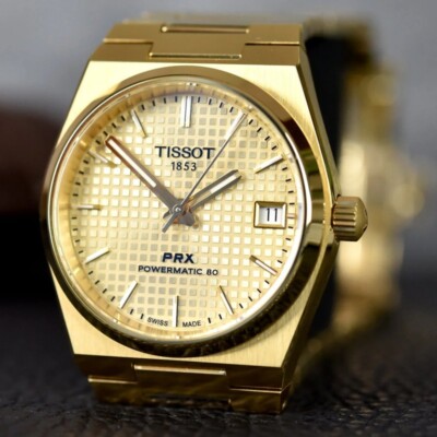 New Tissot PRX 35MM Auto Gold Dial Unisex Watch T1372073302100 | eBay
