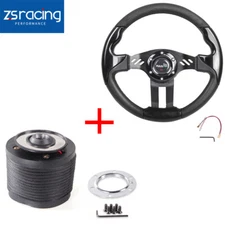 13" Racing Steering Wheel with Hub Adapter For 1984-2004 Ford Mustang Non-GT