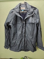 Columbia Jacket Small Blue Windbreaker Full Zip Hooded Omni Tech Nylon Z10