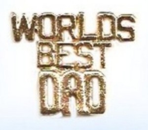 Authentic Father's Day WORLD'S BEST DAD Script Lapel or Hat Pin Gold Plated Great