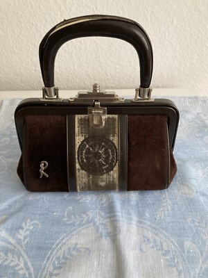 Handtasche Roberta di Camerino Top Griff 1960-1970, dunkelbraun, selten