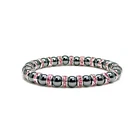 Womens Magnetic Hematite Tuchi Pearl Bracelet, Rose Crystal 7.5"