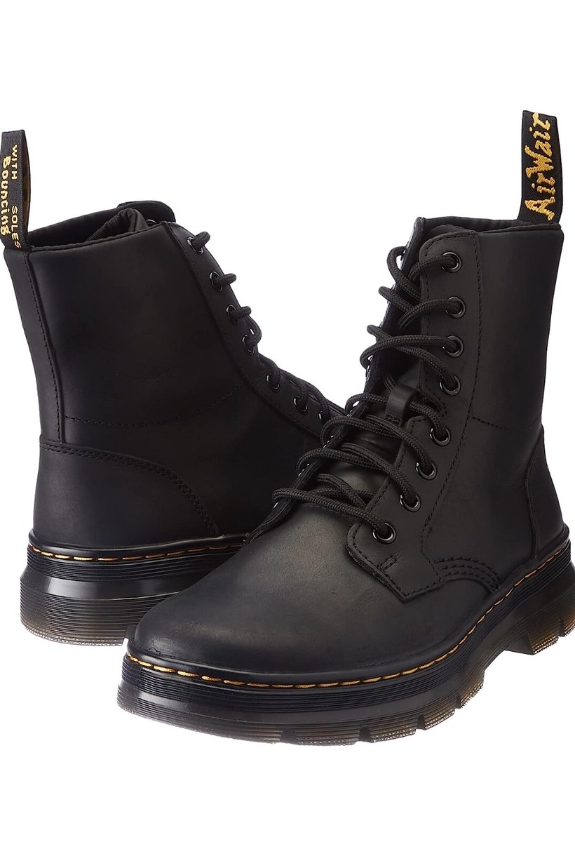 Dr. Martens Unisex Adults 8-Eye Boot, Black Greasy, US Men's 11