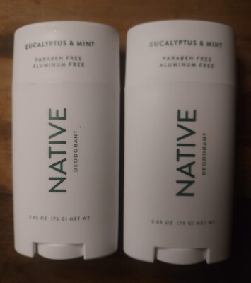 Native Deodorant Eucalyptus & Mint Scent 2.65 oz - 2 PACK NEW FAST SHIPPING