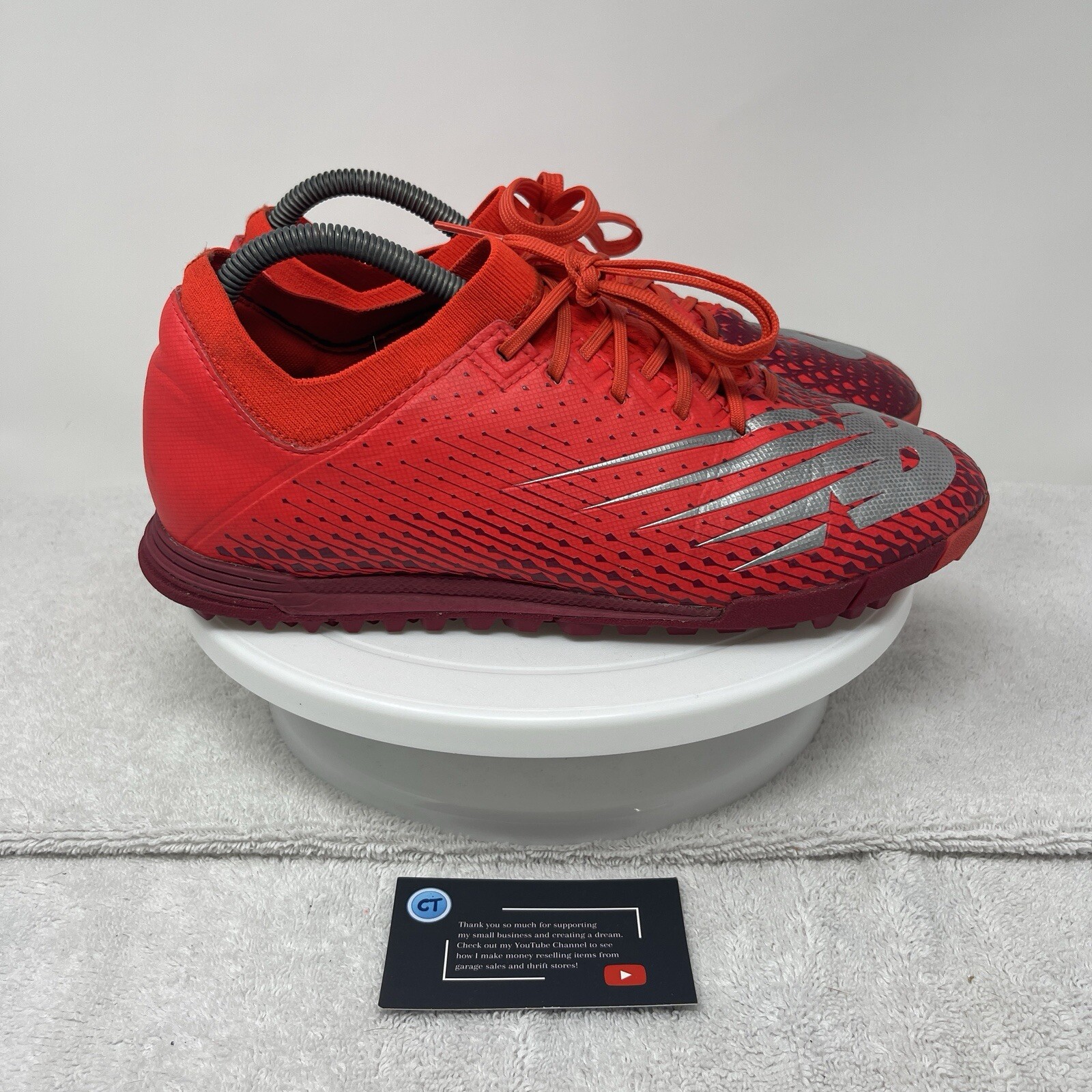 New Balance Furon V6 Dispatch Indoor Neo Flame Soccer Turf Cleats Men’s 8.5