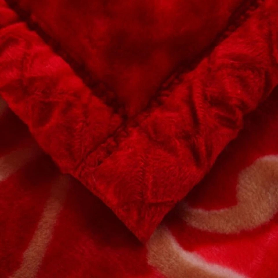 Korean Mink Fleece Organic King Blanket, 2 Ply Reversible Silky Soft Plush Warm - Image 4 of 4