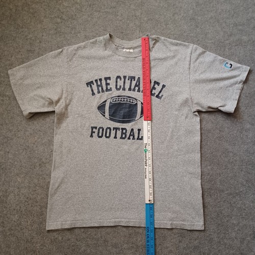 Vtg Citadel T Shirt Mens L Gray Military College SC Fottball Single Stitch USA - Picture 7 of 17